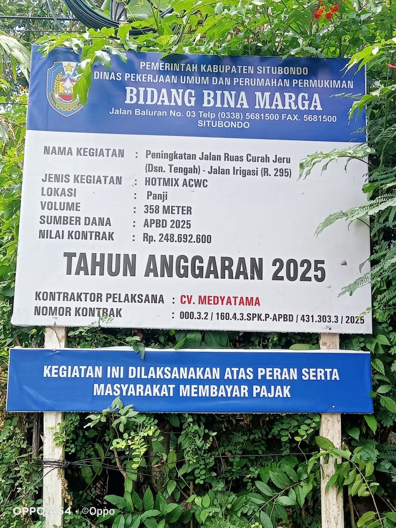 Proyek Hotmix CV Medya Tama di Curah Jeru Menjadi Sorotan Publik