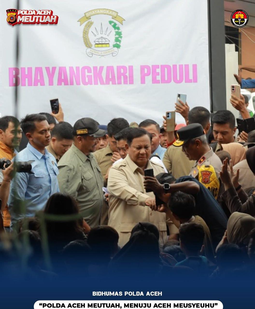 Presiden  RI Prabowo Subianto Pastikan Penanganan Warga Terdampak Banjir Aceh