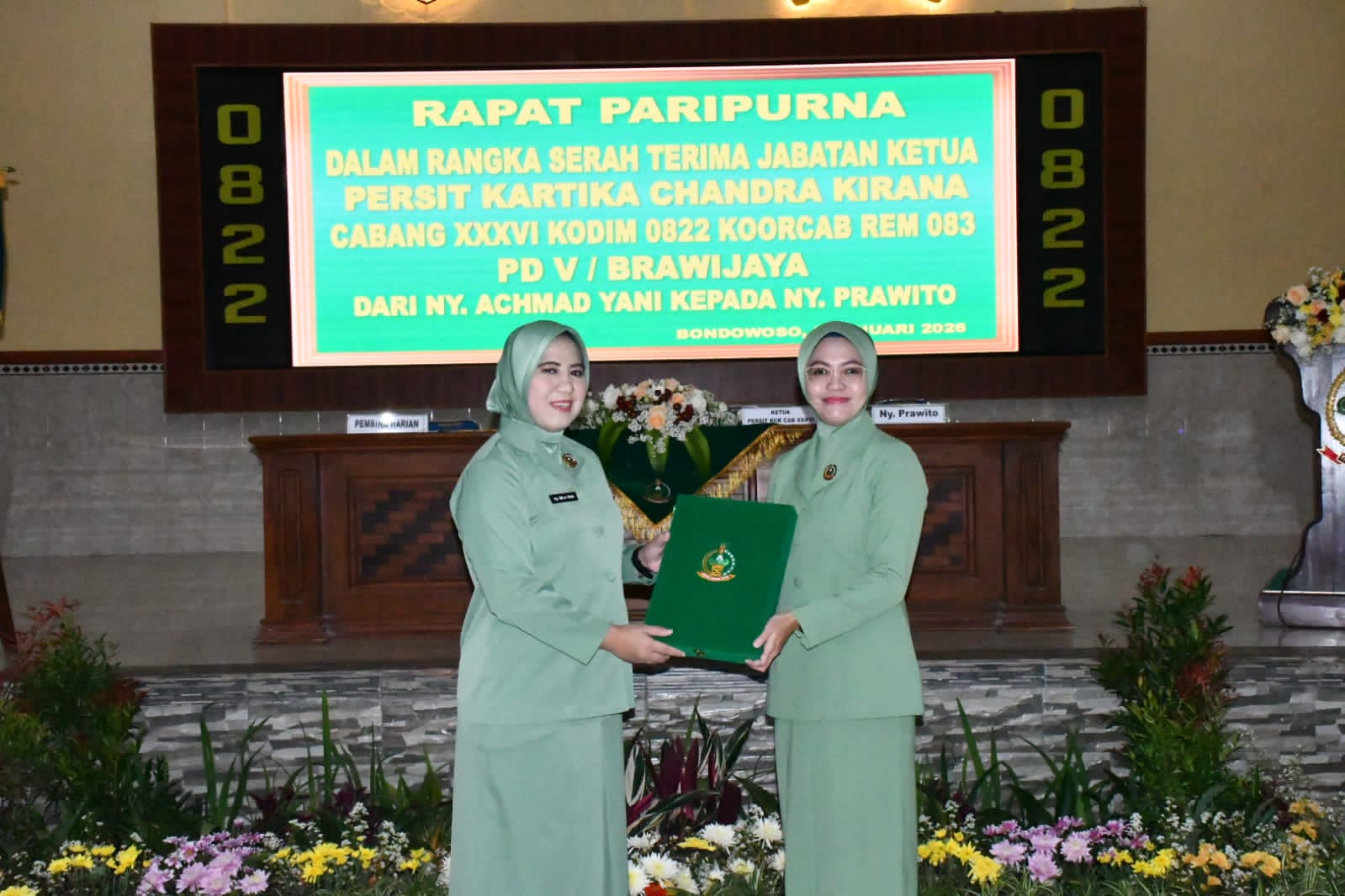 Sertijab Ketua Persit Kodim 0822 Bondowoso, Wujud Dinamika dan Pembinaan Organisasi