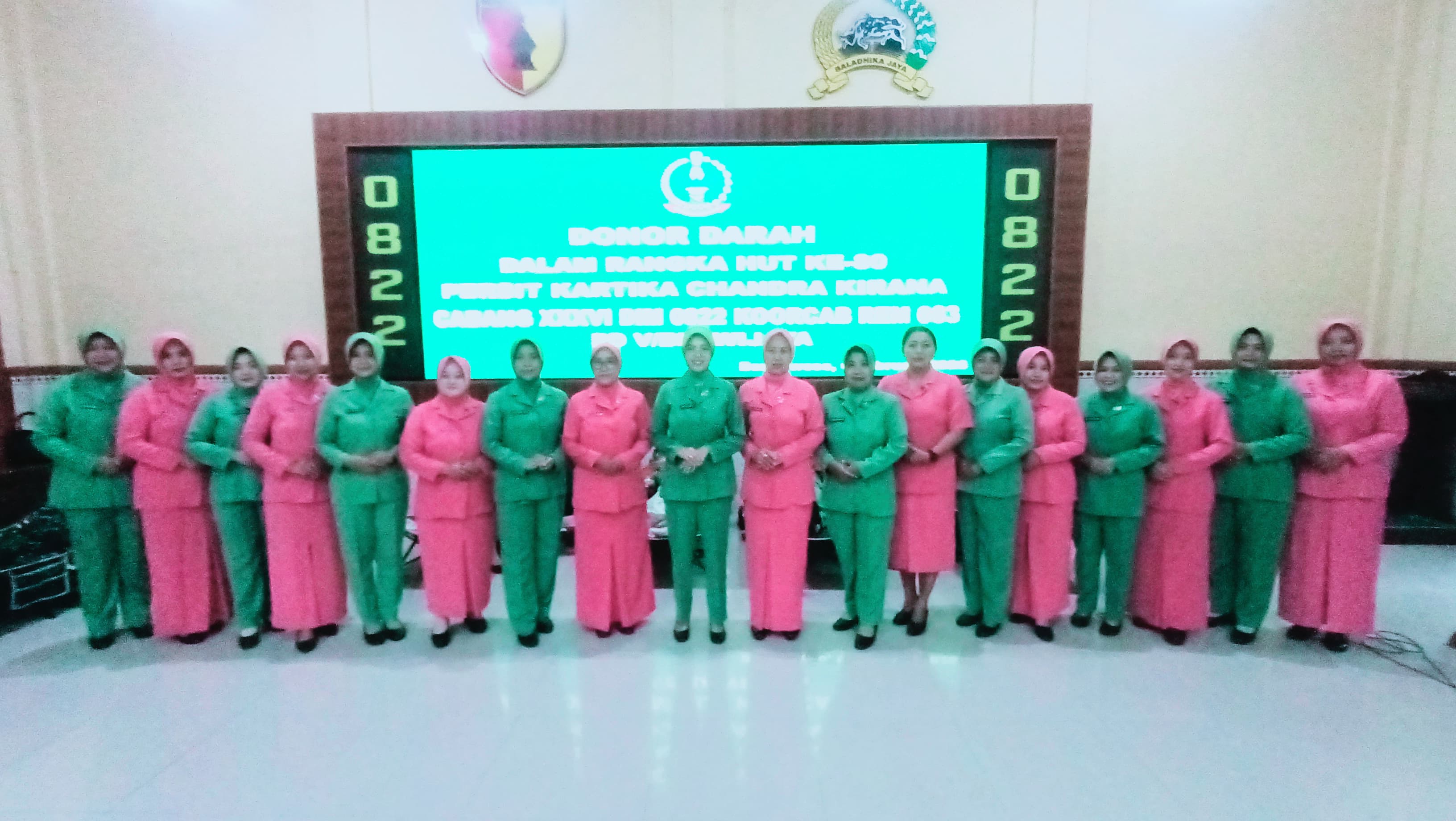 Peringati HUT Ke-80 Persit KCK, Kodim 0822 Bondowoso Gelar Donor Darah Massal