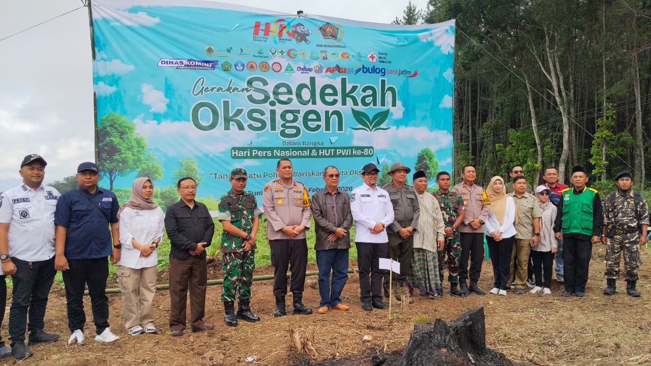 Kodim 0822 Dukung HPN dan HUT PWI ke-80, Sinergi Pers dan Forkopimda Hijaukan Bondowoso