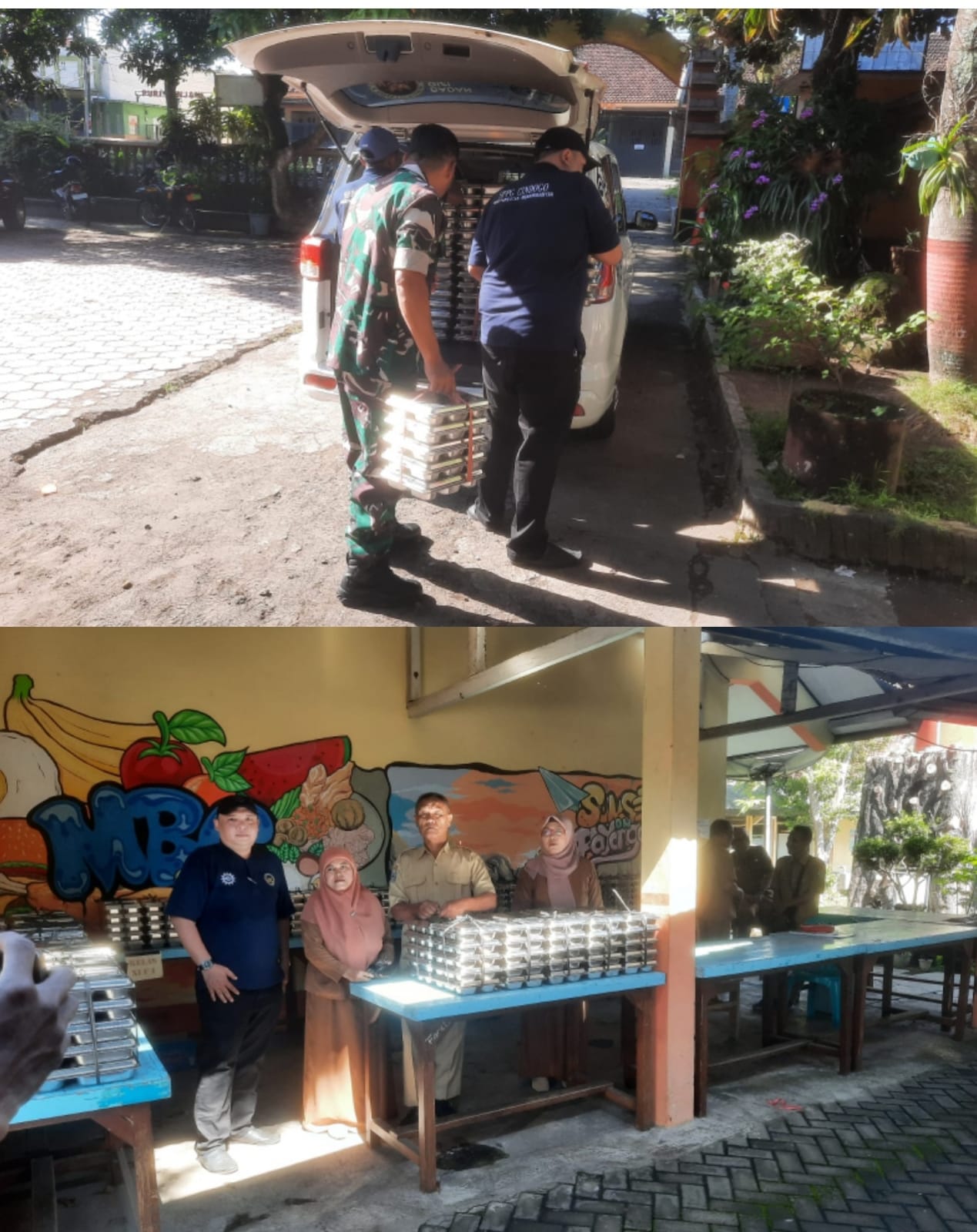 Hari Pertama Pendistribusian MBG Dapur Cindogo 02 Dikawal TNI Serka Robi Widiawan, Sasar 824 Pelajar di Tapen